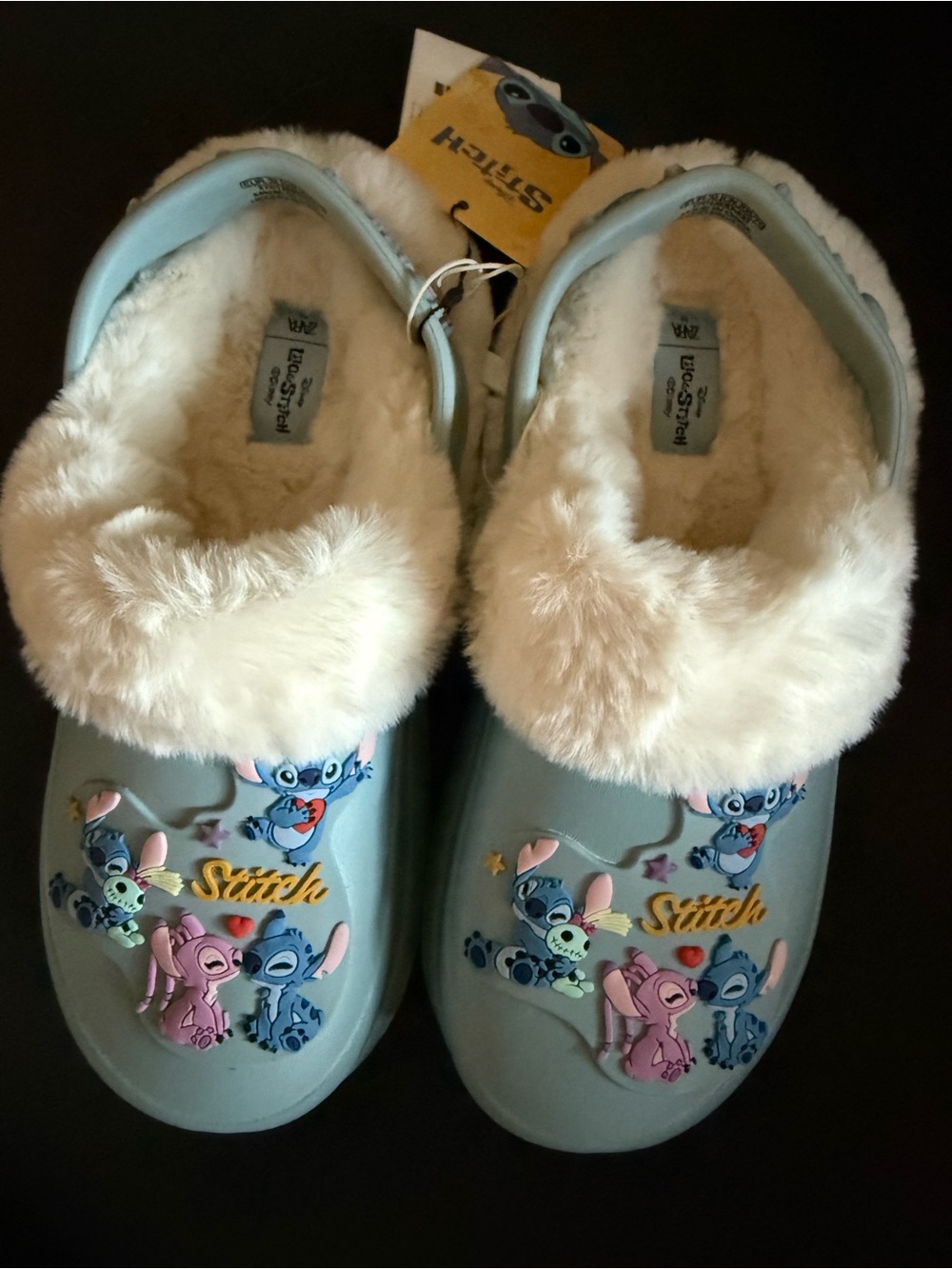 Zara Light Blue Fuzzy-Lined Kids One-Piece Footies with Character Accents